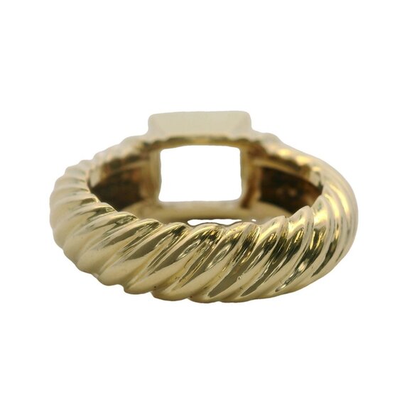 Vintage David Yurman 14kt Yellow Gold Cable Empty Setting 8x8mm Stones Size 6.5 - Picture 4 of 6